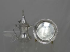 925 Silver Ali Sama Presentation Miniature Coffee Pot, together with a Sheffield hallmarked trinket