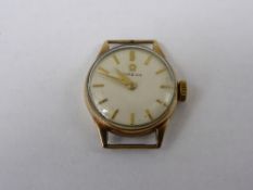 Lady`s 9ct Gold Omega 17 jewel wrist watch, the watch case stamped Dennyson, Omega Watch Company,