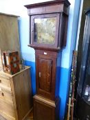 An Oak and Mahogany Long Case Clock, 12"" Brass Dial, Roman numerals signed Plimer Wellington over