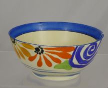 Clarice Cliff bowl, initialled D, signed Catona, Bizarre Pattern.