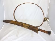 Antique South Sea (possibly Polynesian) Hunting Machete, within a wooden sheath with fine braiding