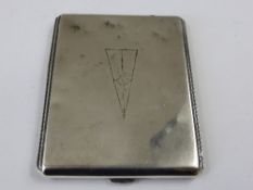 A Solid Silver London Hallmark Cigarette Case, inscription inside reads ""From the Shop"" Sailing