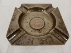 Solid silver ashtray, engraved London-Exeter-London 1927, E L Forge, the ashtray having a gold