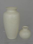 Poole Pottery Lustre Cream Ware Vase, approx 26 cms, together with another posy vase.