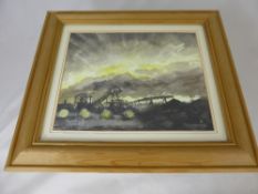 Watercolour depicting ""Thatchers Lars Mine"", signed bottom right, approx. 26 x 20 cms.