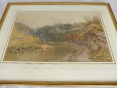 Philip Mitchell - Victorian watercolour depicting a country river scene, framed and glazed, approx.