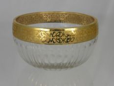 Cut Glass Turkish Bowl with gilt highlights, etched `Pasabahce` to the base.