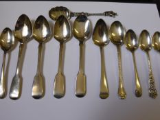 Quantity of Solid Silver Teaspoons, including Sheffield hallmark, Birmingham hallmark, Continental