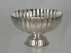 Solid Sterling Silver Fluted Bowl, on splayed pedestal foot, approx 13 cms h and 20 cms h, approx