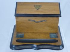 Circa 1920`s Oak Desk Stationery Box and Pen Holder
