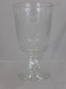 H.M Edward VII Coronation Commemorative Glass, approx 26 cms