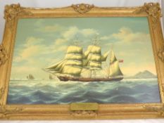 Salvatore Colaciccio (Italian) Two Marine Oils on Board, the first depicting The Barque `Henry