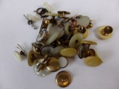 Miscellaneous Gentleman`s Dress Studs, amongst them four blue enamel and mother of pearl studs.