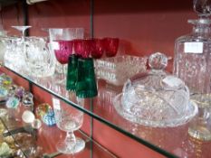 A collection of miscellaneous cut glass including six whisky tumblers, six champagne, six small
