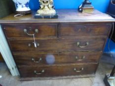 Victorian mahogany chest of drawers having two short and three graduated long drawers, approx. 110