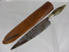 Antique Middle Eastern possibly Indo-Persia Knife with ethnic design to blade thumb rest and