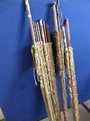 Four Sharpes cane salmon rods comprising three four piece rods and one three piece rod (4)