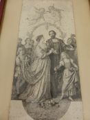 Two Black and White Steel Engravings depicting a wedding and maidens dancing, approx 29 x 14 cms,