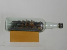 A vintage ship in a bottle.