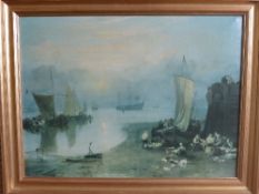 Two reproductions of J W M Turner paintings, one entitled "" St Benedetto looking towards Fusina ""
