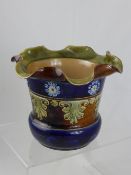 Royal Doulton Lambeth Ware Jardinière, with glazed foliate decoration, impressed marks to base,