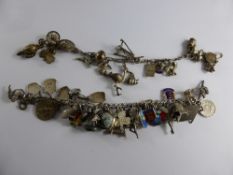 Collection of miscellaneous Silver and Silver Metal, including a charm bracelet with a quantity of