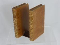 Pair of tooled ?Antique"" leather book ends, in the form of classic books, approx. 13 x 18.5 cms.