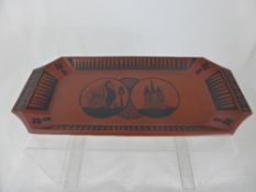 A Royal Worcester ""Scottie Wilson"" rectangular trinket dish depicting birds signed to base.