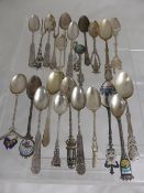 Miscellaneous Silver and Enamel Souvenir and Commemorative Spoons, including six Chinese white