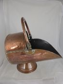 Vintage copper coal scuttle.