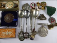 Miscellaneous Items, including a solid silver medal depicting archers which reads SIT Perpetuum;