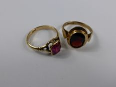 Lady`s 9ct hallmark Yellow Gold Pink Paste Stone Ring, size M together with a 9ct yellow gold