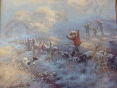 Eleanor Watt - two oils on board, one depicting children at play in a winter setting, signed