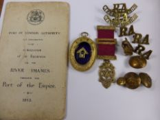 A London Silver Gilt and Enamel Medallion presented to a Brother F W Robinson by Caritas Lodge No.