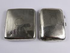 Two Solid Silver Engine Turned Cigarette Cases, approx 120 gms