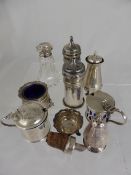 Miscellaneous Solid Silver Pepper and Salts, various hallmarks including three peppers; three