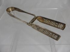 A Pair of Victorian Solid Silver Cake/Pastry Tongs, London Hallmark, dated 1863, m.m George Angel,