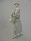 Lladro Porcelain Figurine, depicting `A Girl and Rooster, nr 35