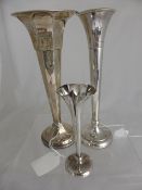 Three Solid Silver Eperne, including Sheffield hallmark, m.m  ATC dated 1977; Sheffield hallmark m.