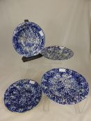 Five American Sponge ware dishes