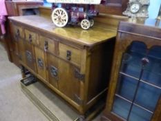 Victorian "" Ayreshire "" oak sideboard having two drawers ( one fitted for cutlery ) and two
