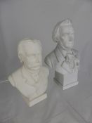 Two Porcelain Busts, the first depicting Wagner and the WH Goss.