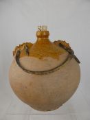Vintage clay wine / oil vessel, the top section of the pot being glazed, approx. 78 cms and 27 cms.
