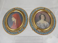 Two Oval Portraits, after Jean Jacques Henner `Fabiola` the other after Joseph Steiler depicting