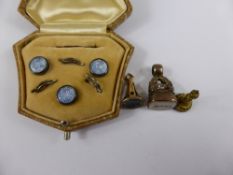 Three Antique Seals, including Amethyst, Gold Metal, Cornelian and a further white stone together
