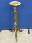 An Oak Jardinière Stand, supported on a turned column with splayed tripod base, approx 95 cms.