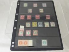 A stockcard of QV GB stamps, mostly higher-value m/m with full gum, incl SG 82 1/- green (perfin).