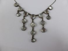 Victorian Silver and Moonstone Drop Pendant, the pendant having five graduated drops in the form
