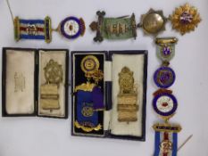 Miscellaneous Masonic Jewels, including silver and enamel Sheldon Lodge 7461 Chippenham R.A.O.B,