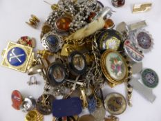 Miscellaneous Costume Jewellery, including brooches, bracelets, medallion, vintage micro mosaic